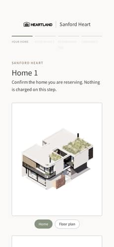 Reserve flow step 1: confirm the home