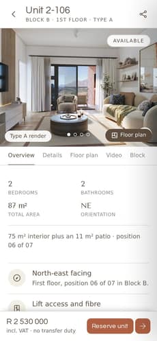 Apartment on mobile