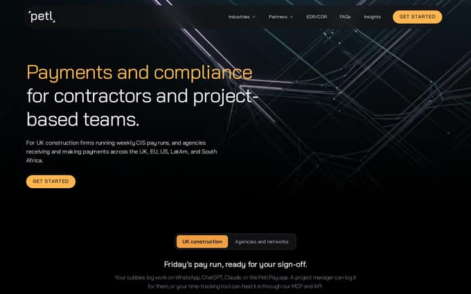 Petl Pay home page hero